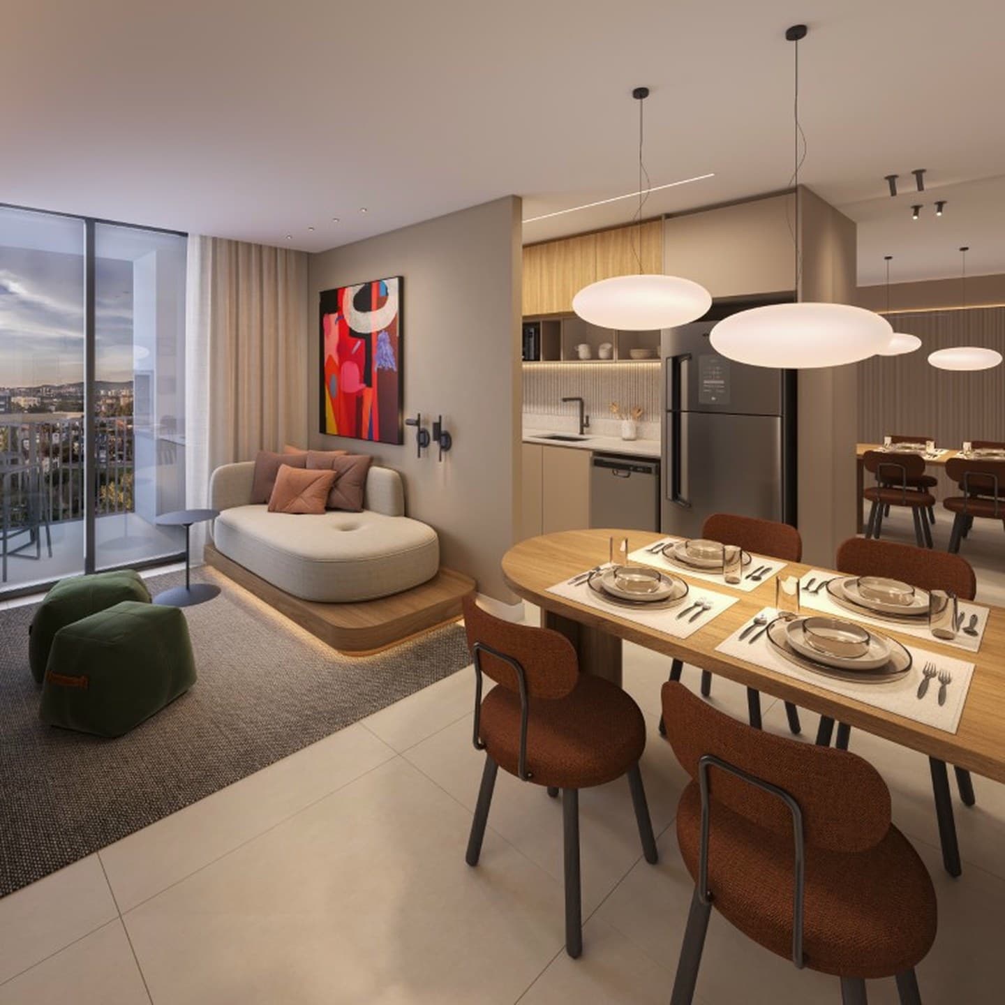 Living de apartamento de 2 quartos do Piazza di Roma